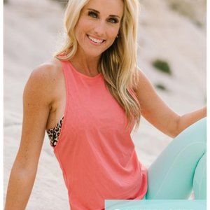 ZYIA I Coral Lightweight Double Racer Tank Top, S